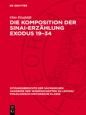 cover image of Die Komposition der Sinai-Erzählung Exodus 19–34